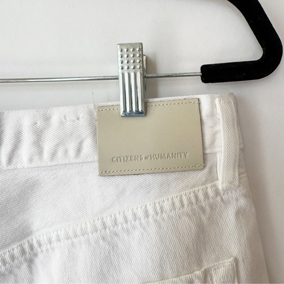 New Citizens of Humanity Brynn Drawstring Jean Shorts in Fresco White 27 - Picture 13 of 14